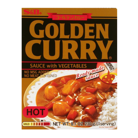 S&B japanese golden curry w/ vegetables hot, 230g