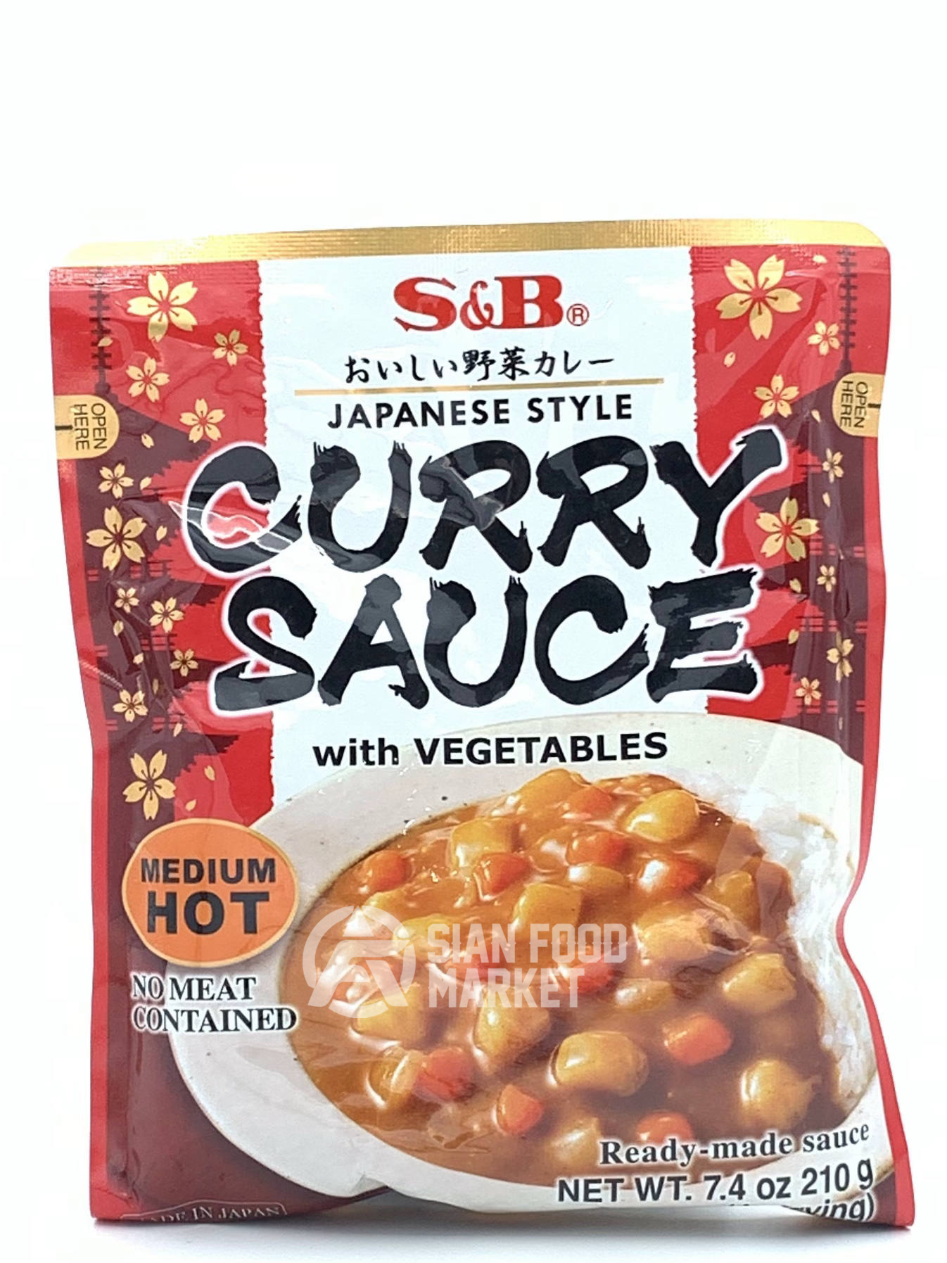 S&B japansk curry med grönsaker, medium stark, 210g