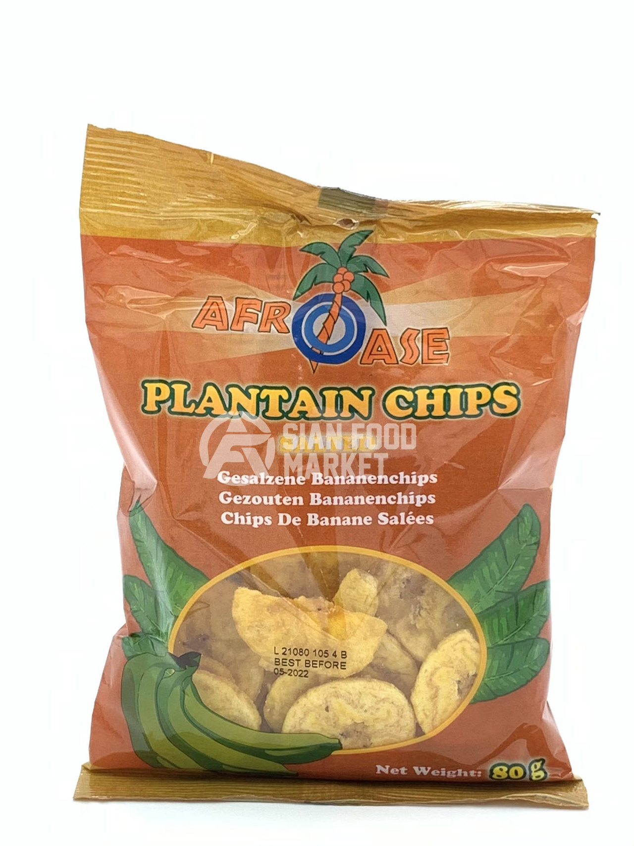 Afroase Plantain Chips Saltade 80g