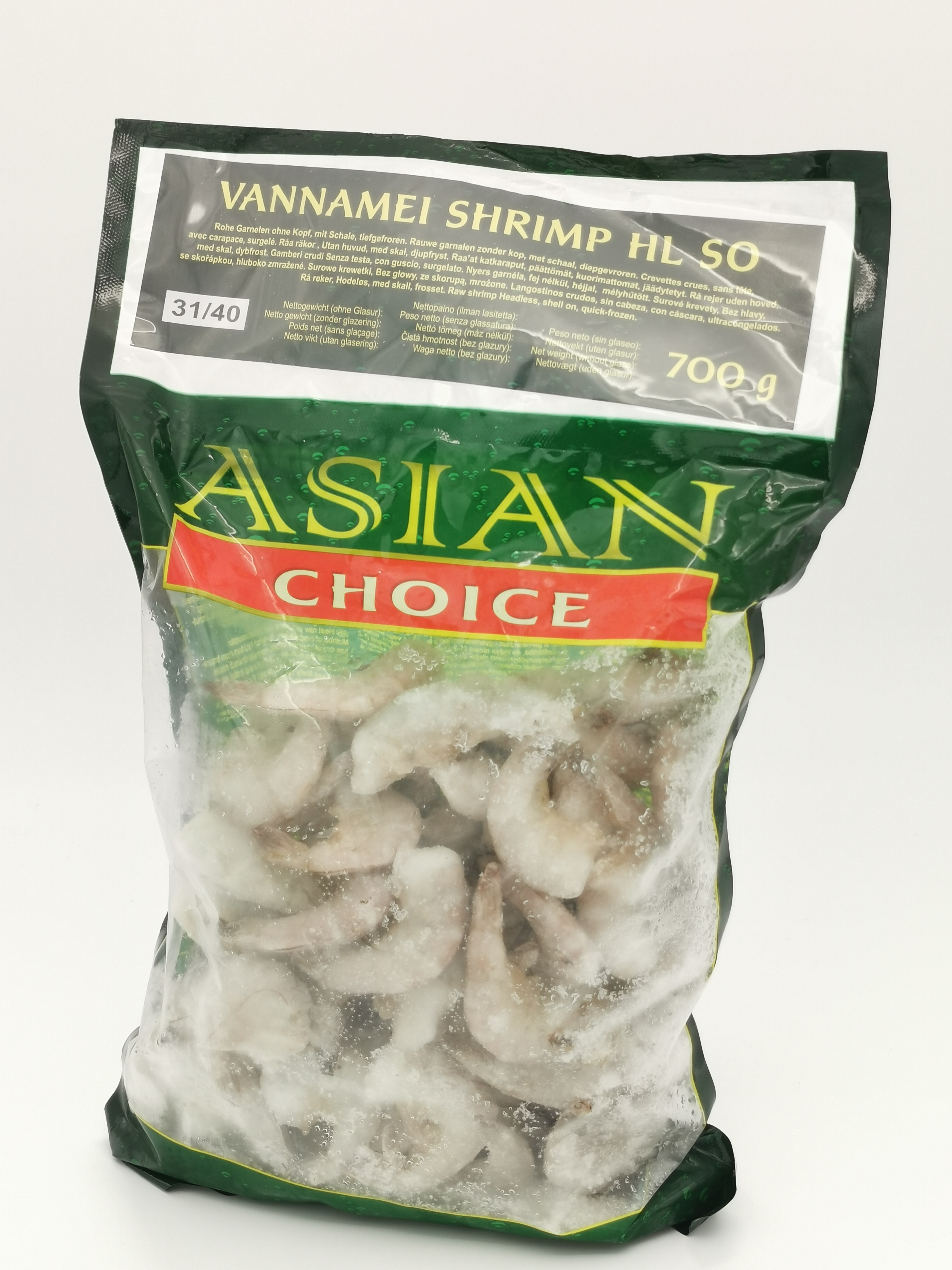 Vannamei shrimp 31/40 HL SO 700g
