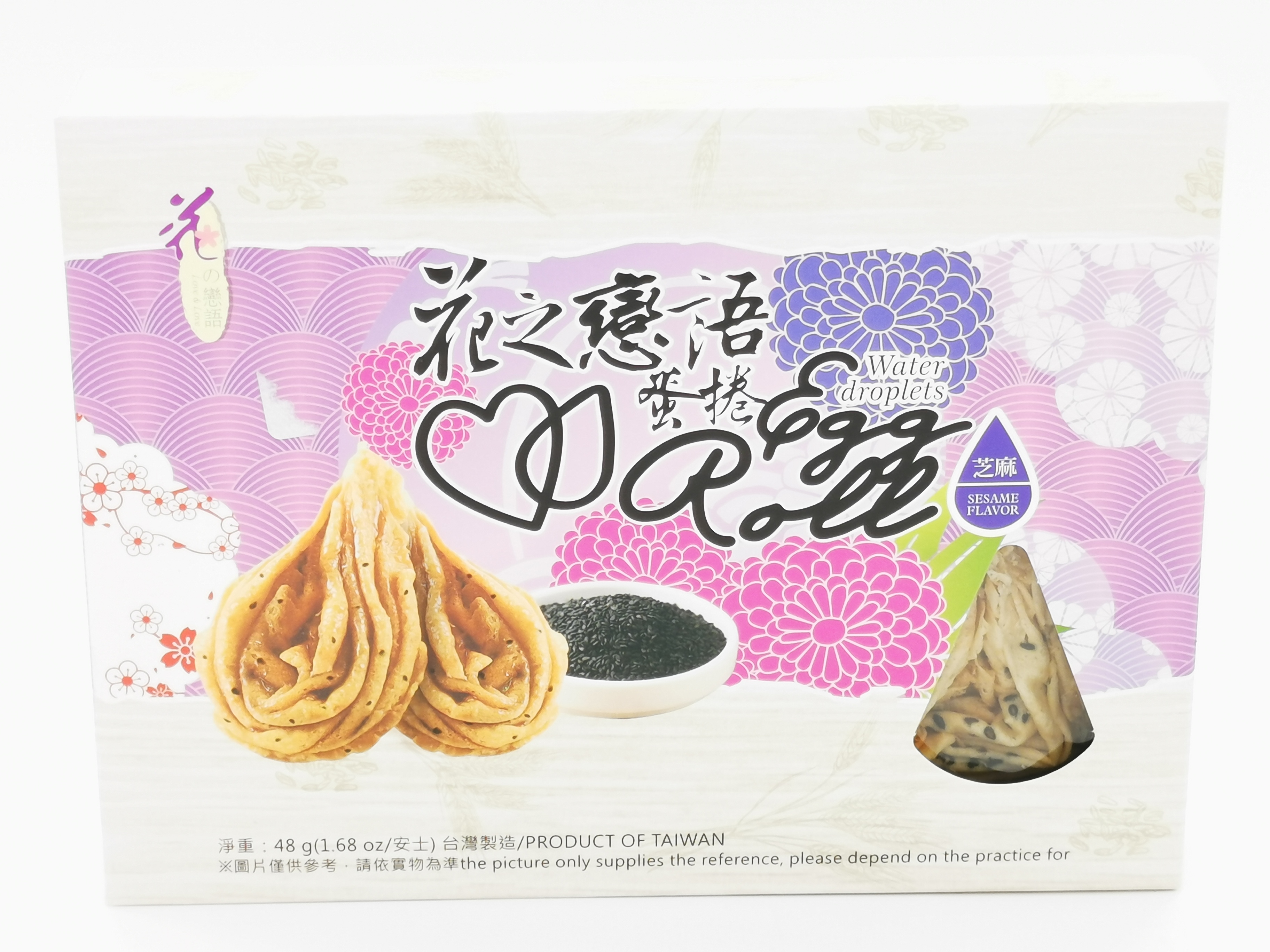 Love & Love Water Drop Shaped Egg Roll – Sesame Flavour 48g