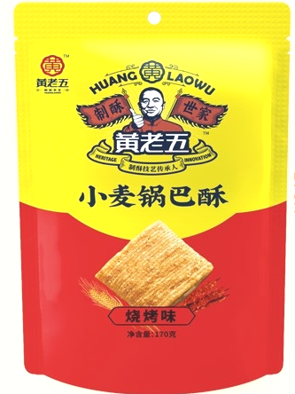 Huang Laowu Wheat Crisps BBQ Flavour 170g