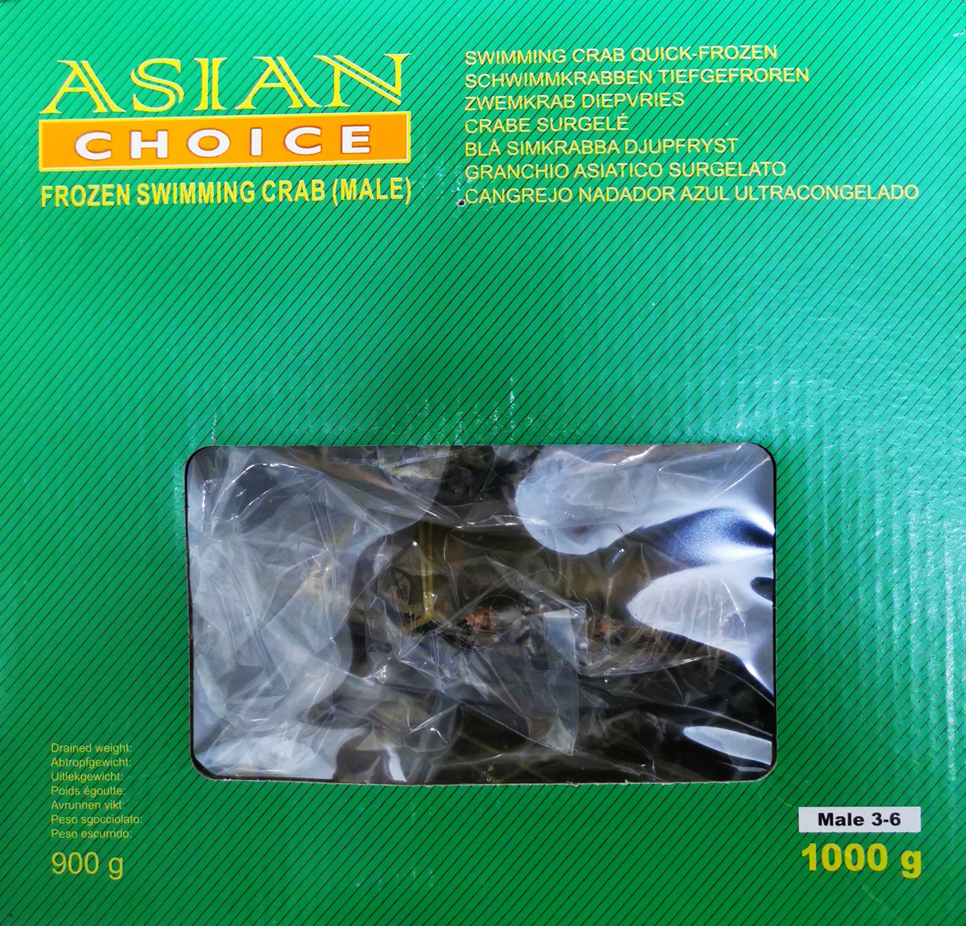 Asian Choice Frozen Swimming Crab 900g