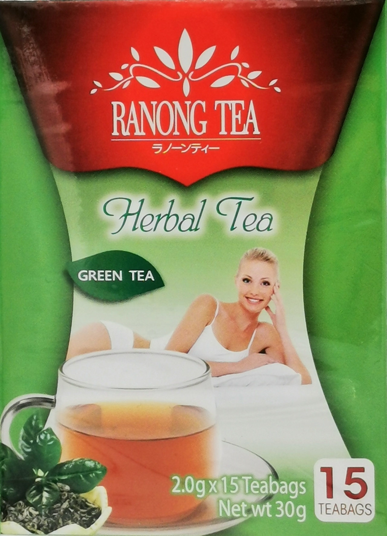 Ranong tea red tab herbal tea drink green tea 30g(15x2g)