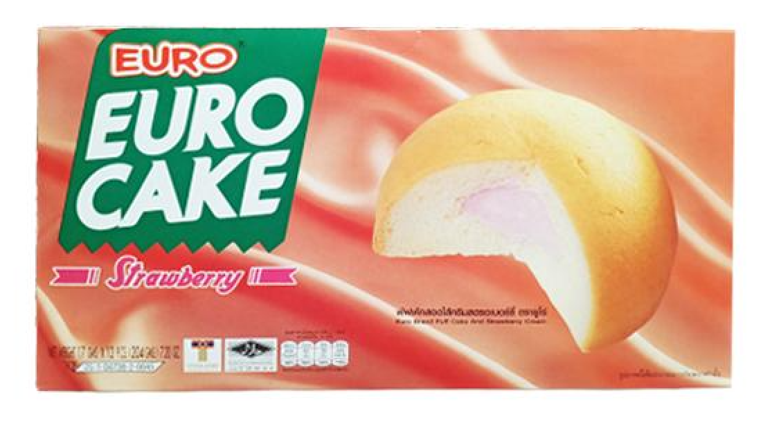 EURO BRAND PUFF CAKE AND STRAWBERRY CREAM 240g