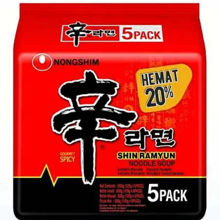 Shin Ramyun Noodle Nongshim-5 Pack 600g